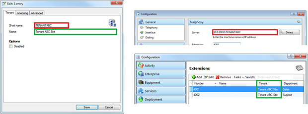 Tenant tab